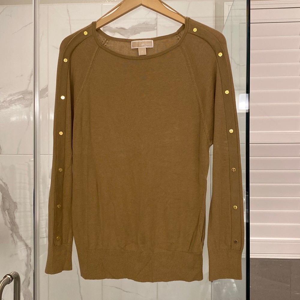 Michael Kors Long Sleeved Blouse with Gold Detail